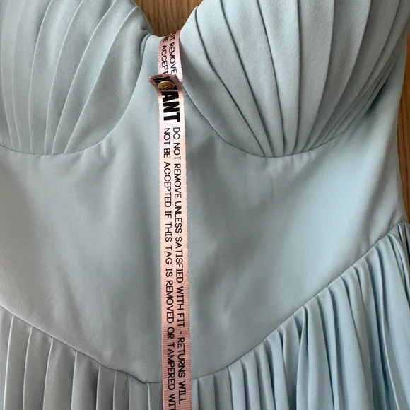 NWT House of CB Marcella Strapless Pleated Georgette Gown - Picture 5 of 9